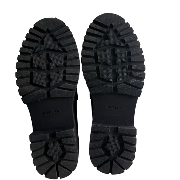 Portland Leather Goods Patina Shadow Black Zoe Chunky Loafers Size 6.5 - Picture 15 of 15